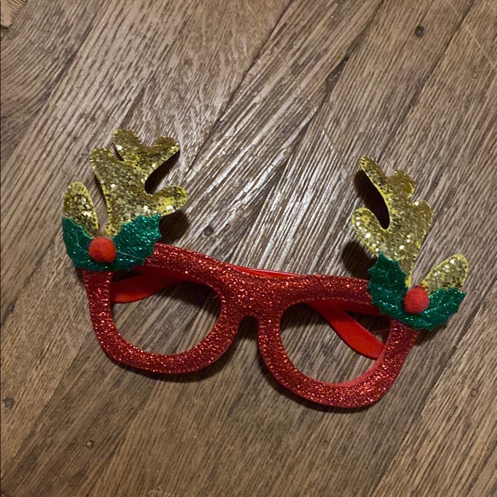 Red glitter Antler Glasses